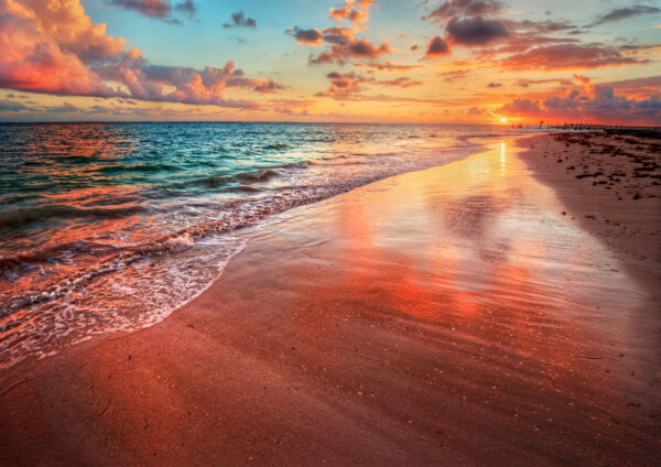 Beach Sunset Clouds Stretch Canvas High Quality Wall Arts - Ready To Hang - Image 2