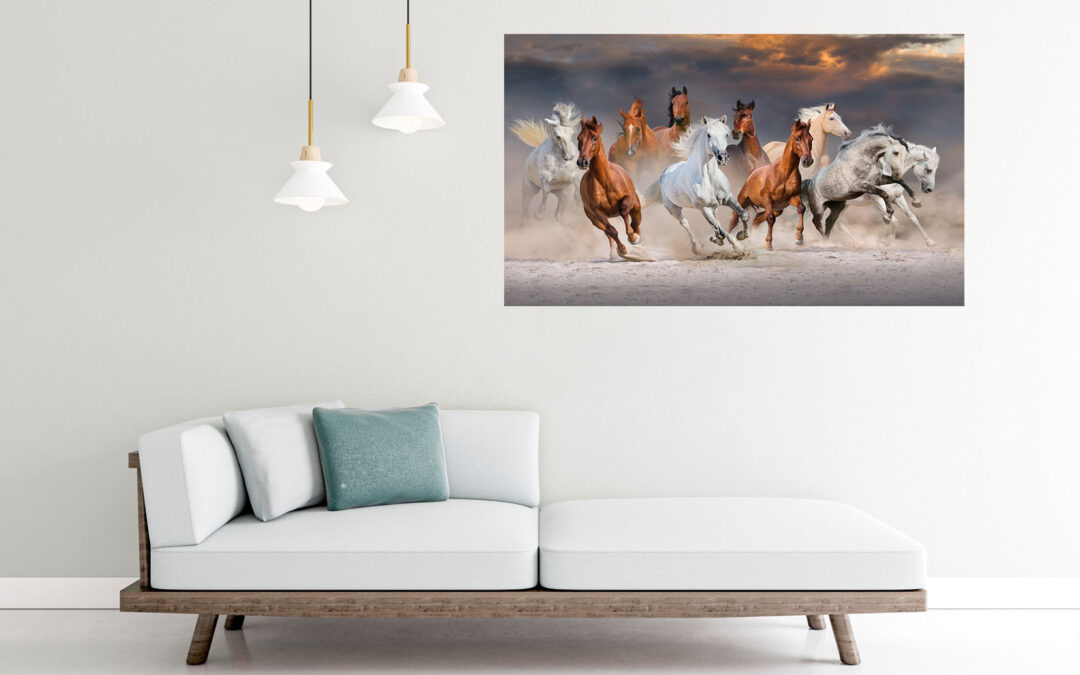 Herd Of Horses Painting Stretch Canvas High Quality Wall Arts – Ready To Hang