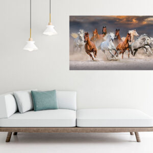 Herd Of Horses Painting Stretch Canvas High Quality Wall Arts - Ready To Hang