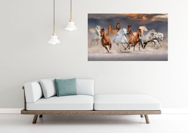 Herd Of Horses Painting Stretch Canvas High Quality Wall Arts - Ready To Hang