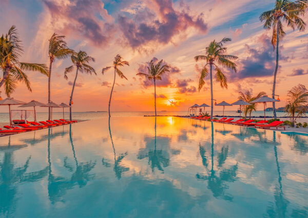 Beach Sunset Coconut Trees Art Stretch Canvas High Quality Wall Arts - Ready To Hang - Image 2