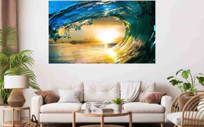 Sea Wave Sunset Stretch Canvas High Quality Wall Arts – Ready To Hang