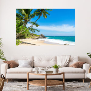 Beautiful Beach Blue Sky Green sea Stretch Canvas High Quality Wall Arts - Ready To Hang