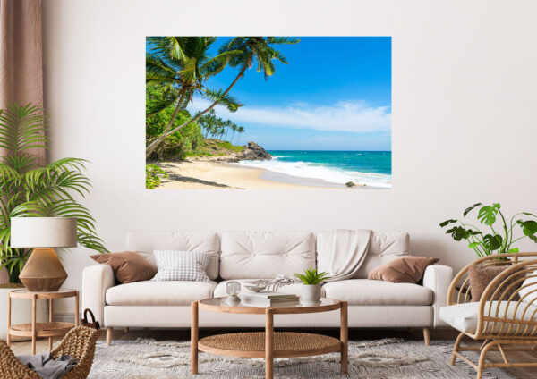 Beautiful Beach Blue Sky Green sea Stretch Canvas High Quality Wall Arts - Ready To Hang