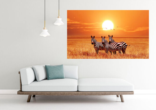 Zebras Sunset Stretch Canvas High Quality Wall Arts - Ready To Hang (Copy)