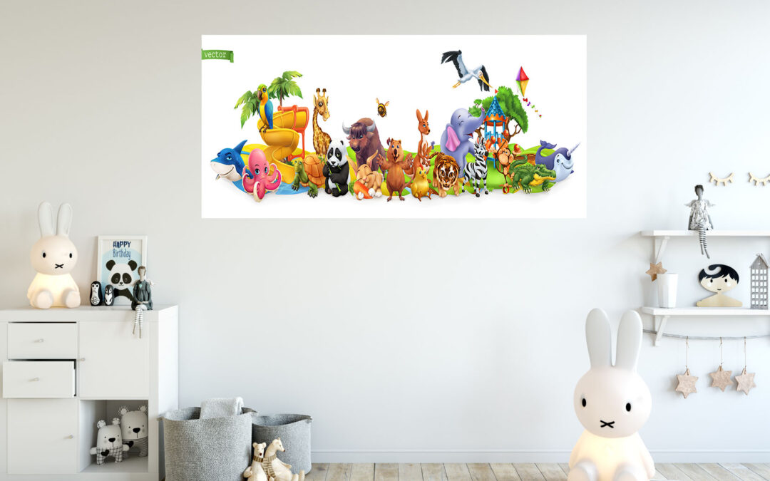 Animals Kids Painting Stretch Canvas High Quality Wall Arts – Ready To Hang