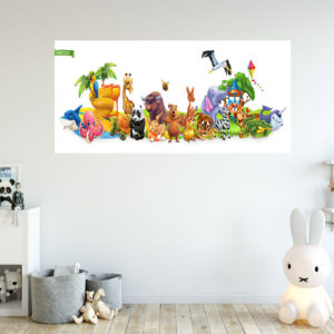 Animals Kids Painting Stretch Canvas High Quality Wall Arts - Ready To Hang