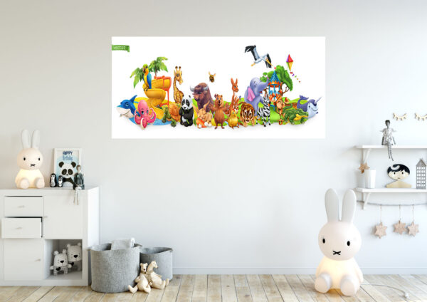 Animals Kids Painting Stretch Canvas High Quality Wall Arts - Ready To Hang