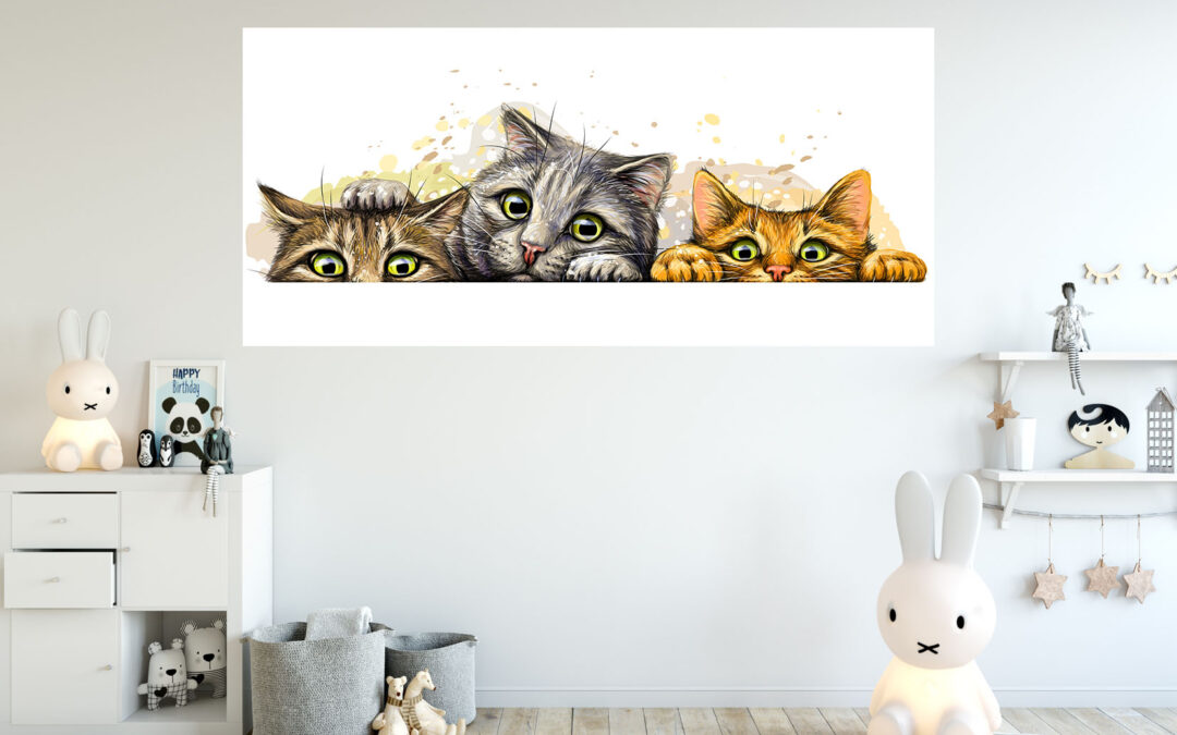Kittens Painting Stretch Canvas High Quality Wall Arts – Ready To Hang