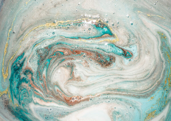 Abstract Marble Design Green & White Stretch Canvas High Quality Wall Arts - Ready To Hang - Image 2