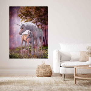 Unicorn & Baby Unicorn Art Stretch Canvas High Quality Wall Arts - Ready To Hang