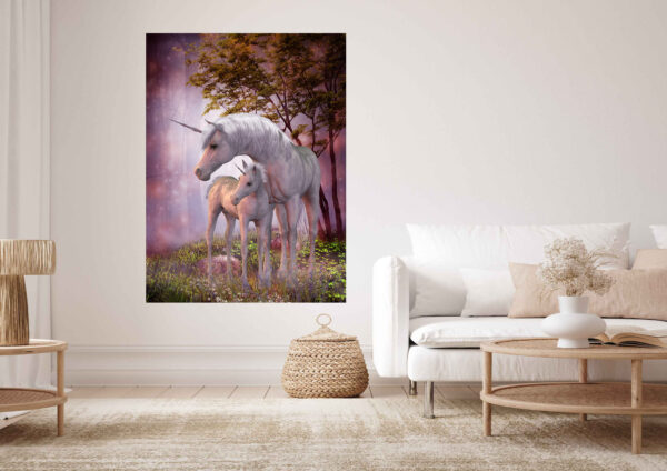 Unicorn & Baby Unicorn Art Stretch Canvas High Quality Wall Arts - Ready To Hang