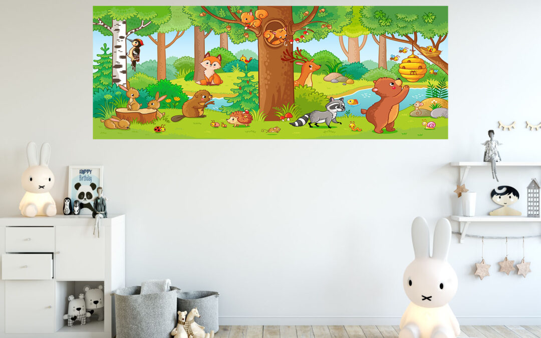 Jungle with Animals Painting Stretch Canvas High Quality Wall Arts – Ready To Hang