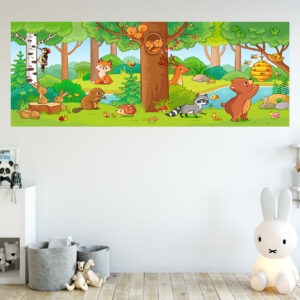 Jungle with Animals Painting Stretch Canvas High Quality Wall Arts - Ready To Hang