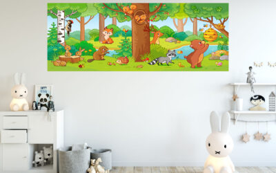 Jungle with Animals Painting Stretch Canvas High Quality Wall Arts – Ready To Hang