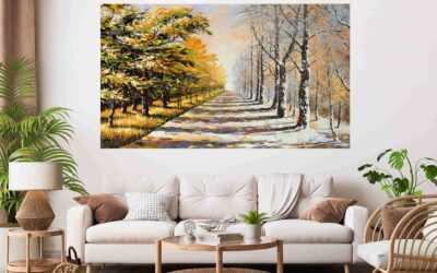 Forest Sunrise Snow Trees Stretch Canvas High Quality Wall Arts – Ready To Hang
