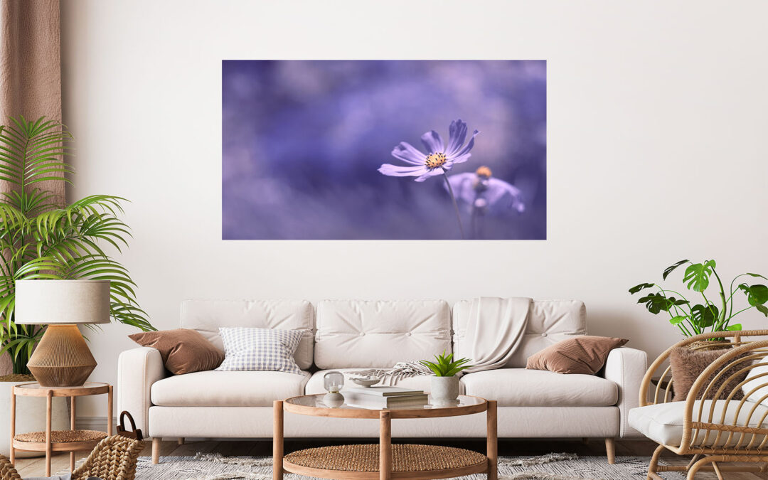 Purple Flower Art Stretch Canvas High Quality Wall Arts – Ready To Hang