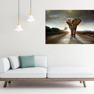 Abstract Elephant Walking Painting Stretch Canvas High Quality Wall Arts - Ready To Hang