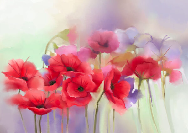 Flowers Painting Stretch Canvas High Quality Wall Arts - Ready To Hang - Image 2