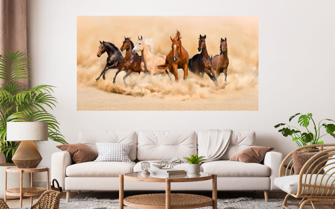 Running Horses Stretch Canvas High Quality Wall Arts – Ready To Hang