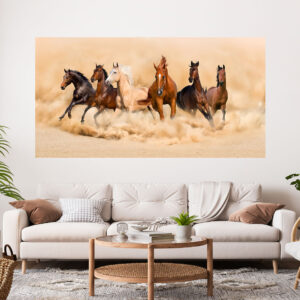 Running Horses Stretch Canvas High Quality Wall Arts - Ready To Hang