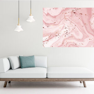 Gold & Pink Abstract Stretch Canvas High Quality Wall Arts - Ready To Hang