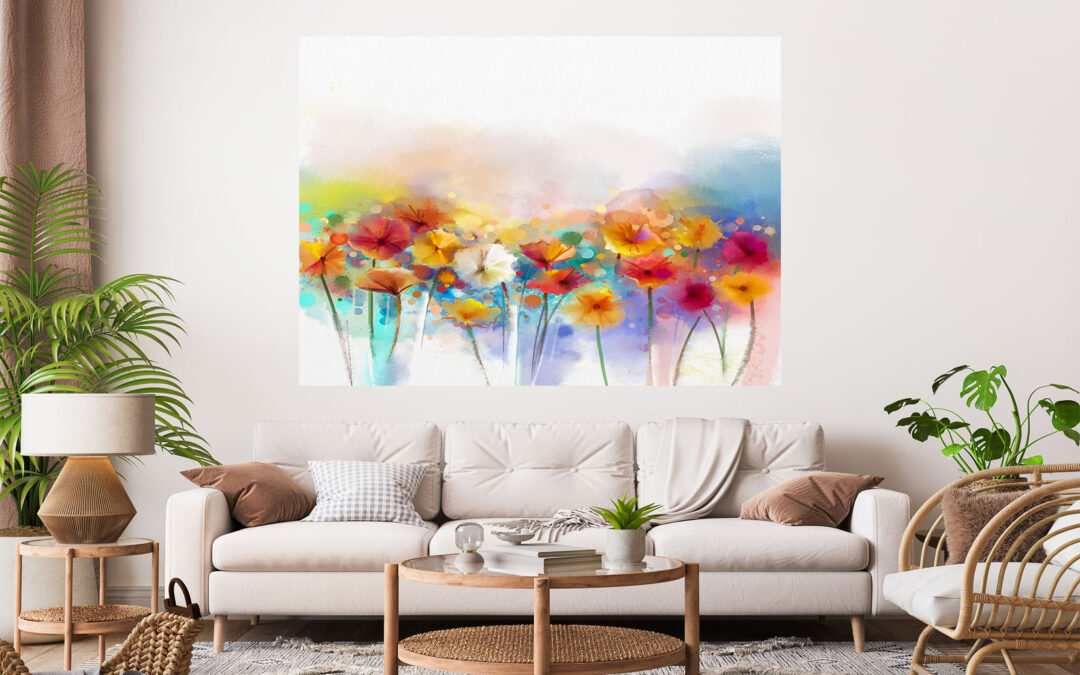 Flowers Painting Stretch Canvas High Quality Wall Arts – Ready To Hang
