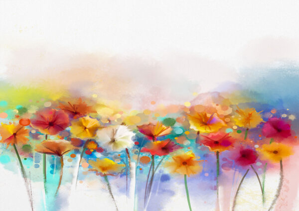 Flowers Painting Stretch Canvas High Quality Wall Arts - Ready To Hang - Image 2