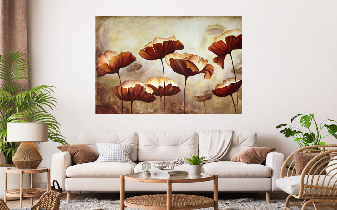 Flowers Painting Stretch Canvas High Quality Wall Arts – Ready To Hang