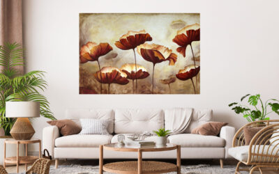 Flowers Painting Stretch Canvas High Quality Wall Arts – Ready To Hang