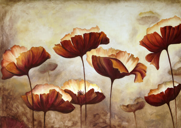 Flowers Painting Stretch Canvas High Quality Wall Arts - Ready To Hang - Image 2