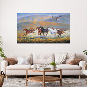 Running Horses Stretch Canvas High Quality Wall Arts - Ready To Hang