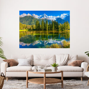 Scenery River Mountains Stretch Canvas High Quality Wall Arts - Ready To Hang