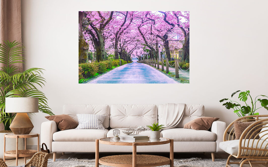 Chery Blossoms Stretch Canvas High Quality Wall Arts – Ready To Hang