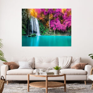 Waterfall Forest Stretch Canvas High Quality Wall Arts - Ready To Hang