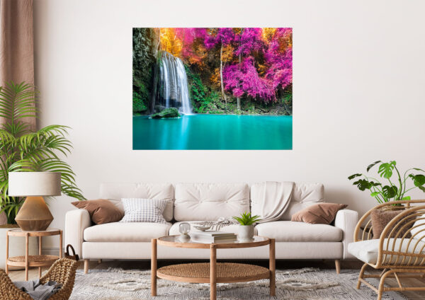 Waterfall Forest Stretch Canvas High Quality Wall Arts - Ready To Hang