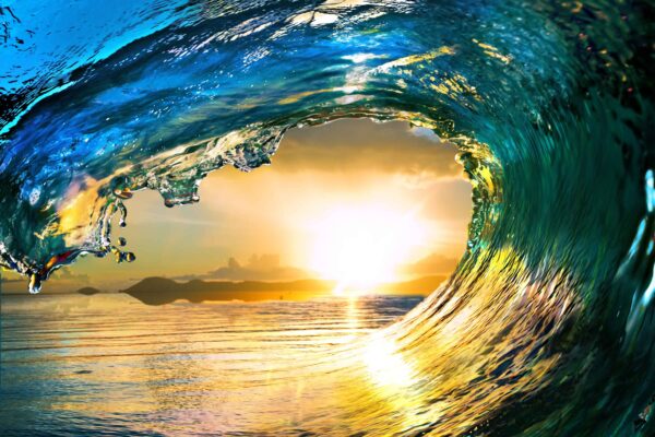 Sea Wave Sunset Stretch Canvas High Quality Wall Arts - Ready To Hang - Image 2