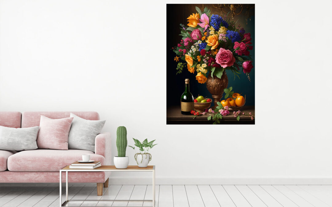 Beautiful Roses Painting Stretch Canvas High Quality Wall Arts – Ready To Hang