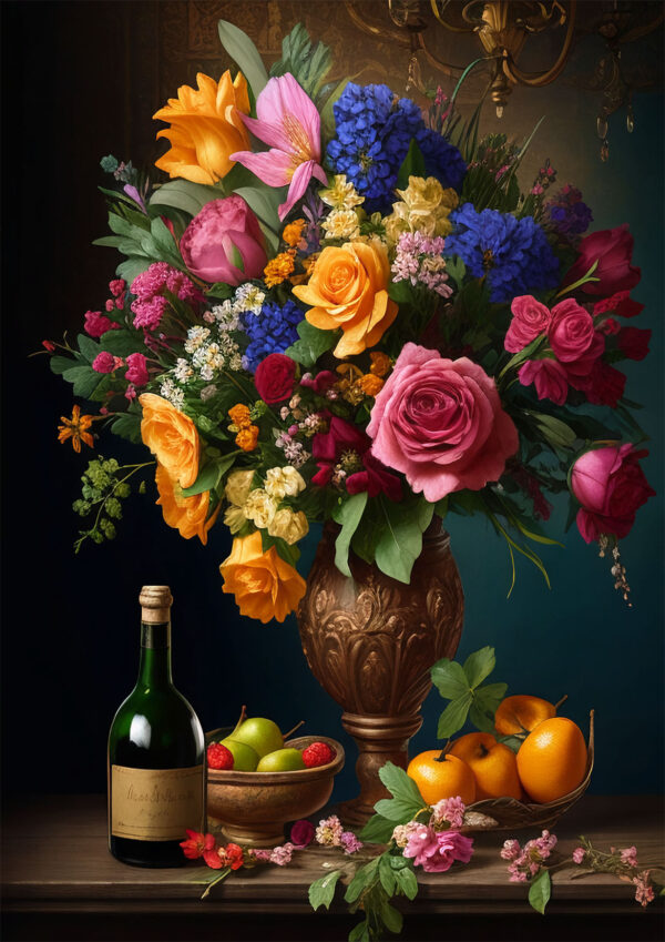 Beautiful Roses Painting Stretch Canvas High Quality Wall Arts - Ready To Hang - Image 2
