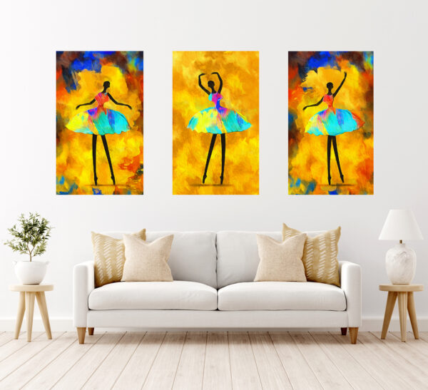 Beautiful Colorful Dancing Girls Painting Stretch Canvas High Quality Wall Arts - Ready To Hang