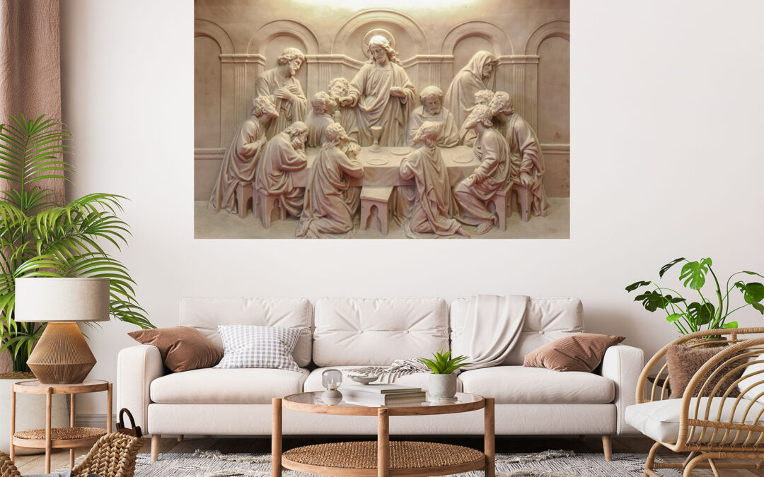 Jesus & 12 Apostles Painting Stretch Canvas High Quality Wall Arts – Ready To Hang
