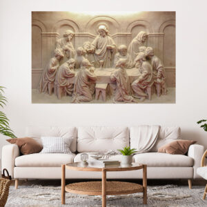 Jesus & 12 Apostles Painting Stretch Canvas High Quality Wall Arts - Ready To Hang