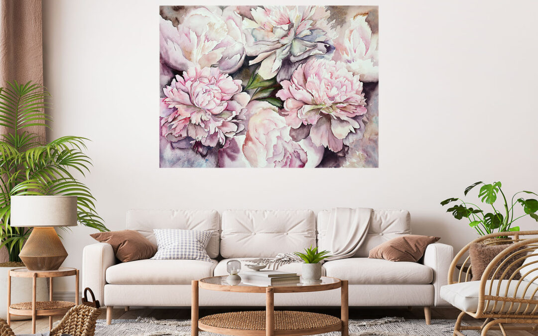 Beautiful Floral Design Painting Stretch Canvas High Quality Wall Arts – Ready To Hang