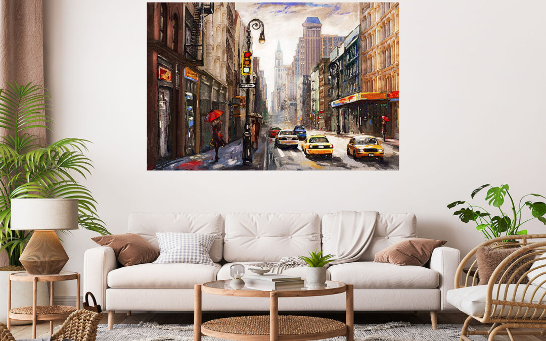 City Landscape Painting Stretch Canvas High Quality Wall Arts – Ready To Hang