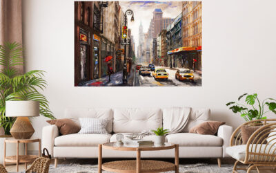 City Landscape Painting Stretch Canvas High Quality Wall Arts – Ready To Hang