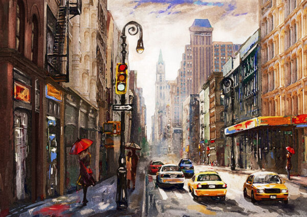 City Landscape Painting Stretch Canvas High Quality Wall Arts - Ready To Hang - Image 2