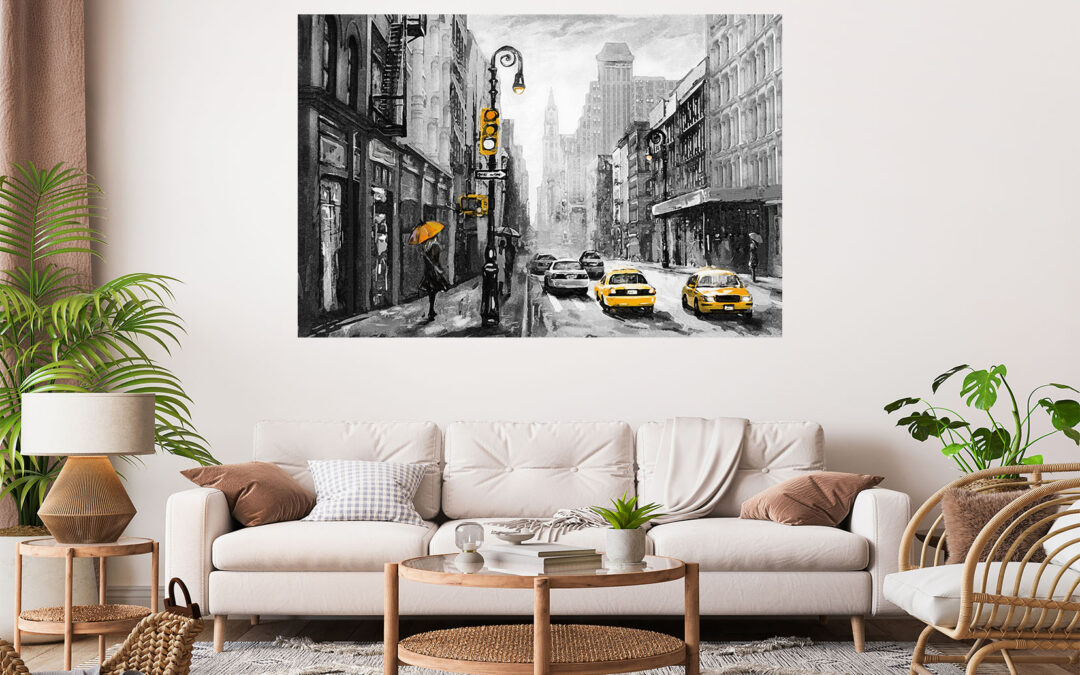 City Landscape Painting Stretch Canvas High Quality Wall Arts – Ready To Hang