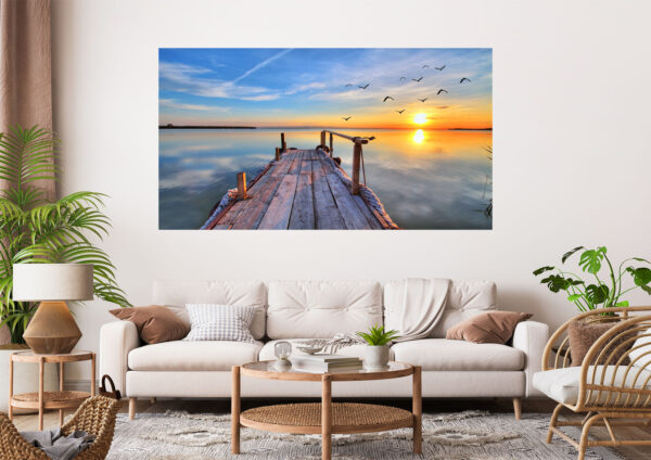 Beautiful Sunset Painting Stretch Canvas High Quality Wall Arts - Ready To Hang