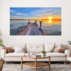 Beautiful Sunset Beach Scenery Stretch Canvas High Quality Wall Arts - Ready To Hang