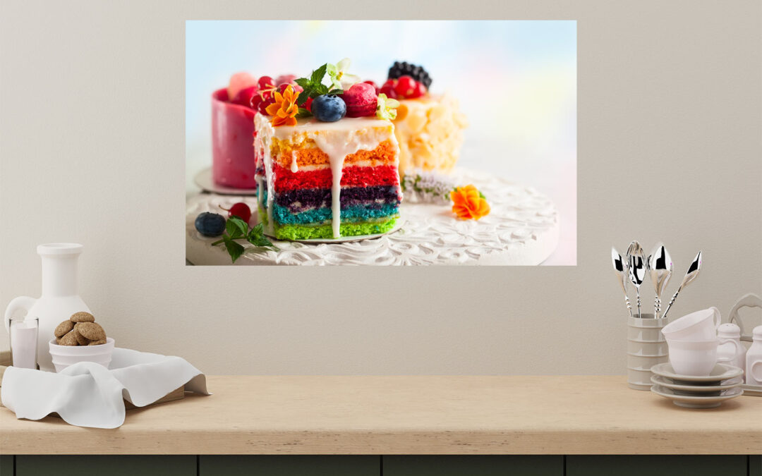 Beautiful Kitchen Cake Painting Stretch Canvas High Quality Wall Arts – Ready To Hang